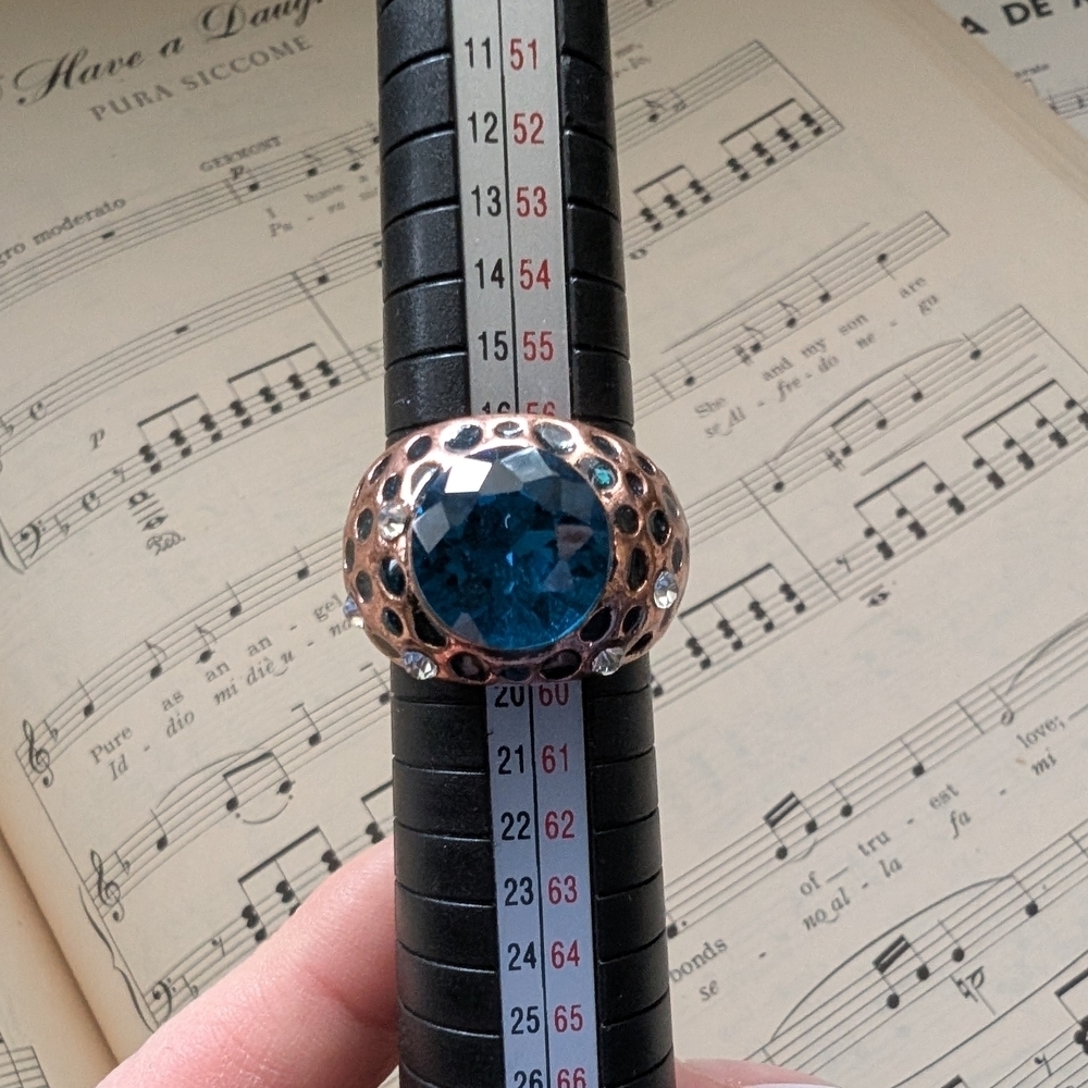 Vintage Statement Blue Stone Ring Size 8.5